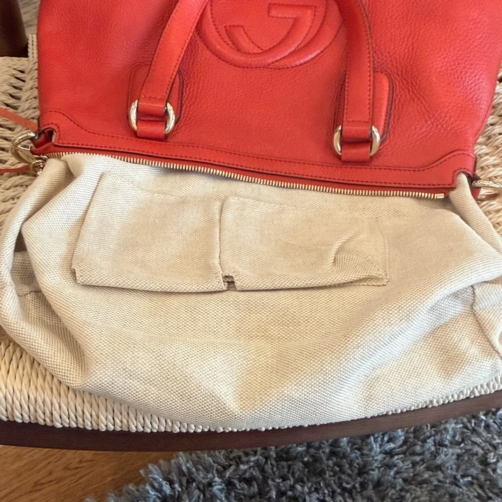 GUCCI Interlocking G Soho Pebbled Leather with strap ✨ Gorgeous burnt orange - Picture 13 of 15